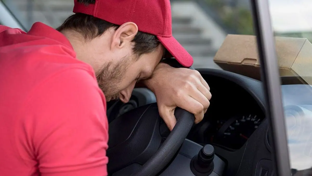 Camera footage shows truck drivers asleep at the wheel
